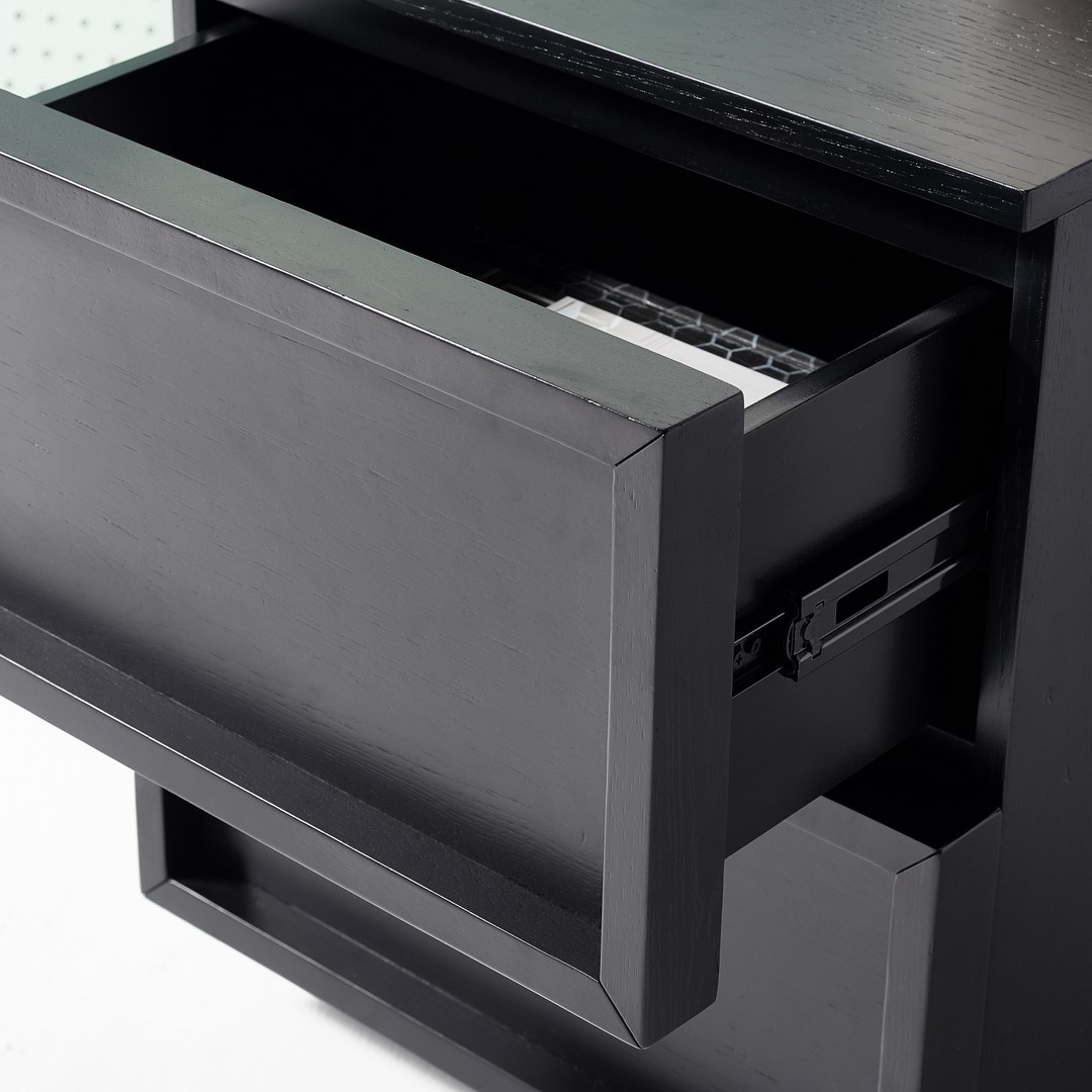 Zeus 2 Drawer Nightstand - Black - Image 3