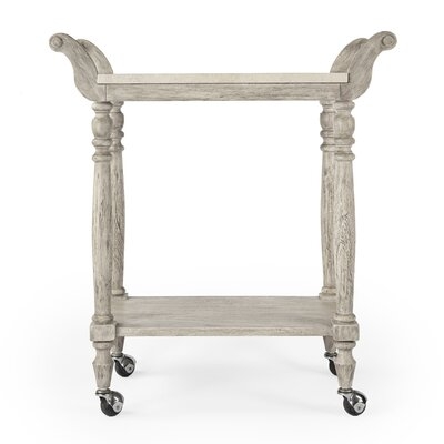 Aberdale Marble Top and Wood Bar Cart - Image 0