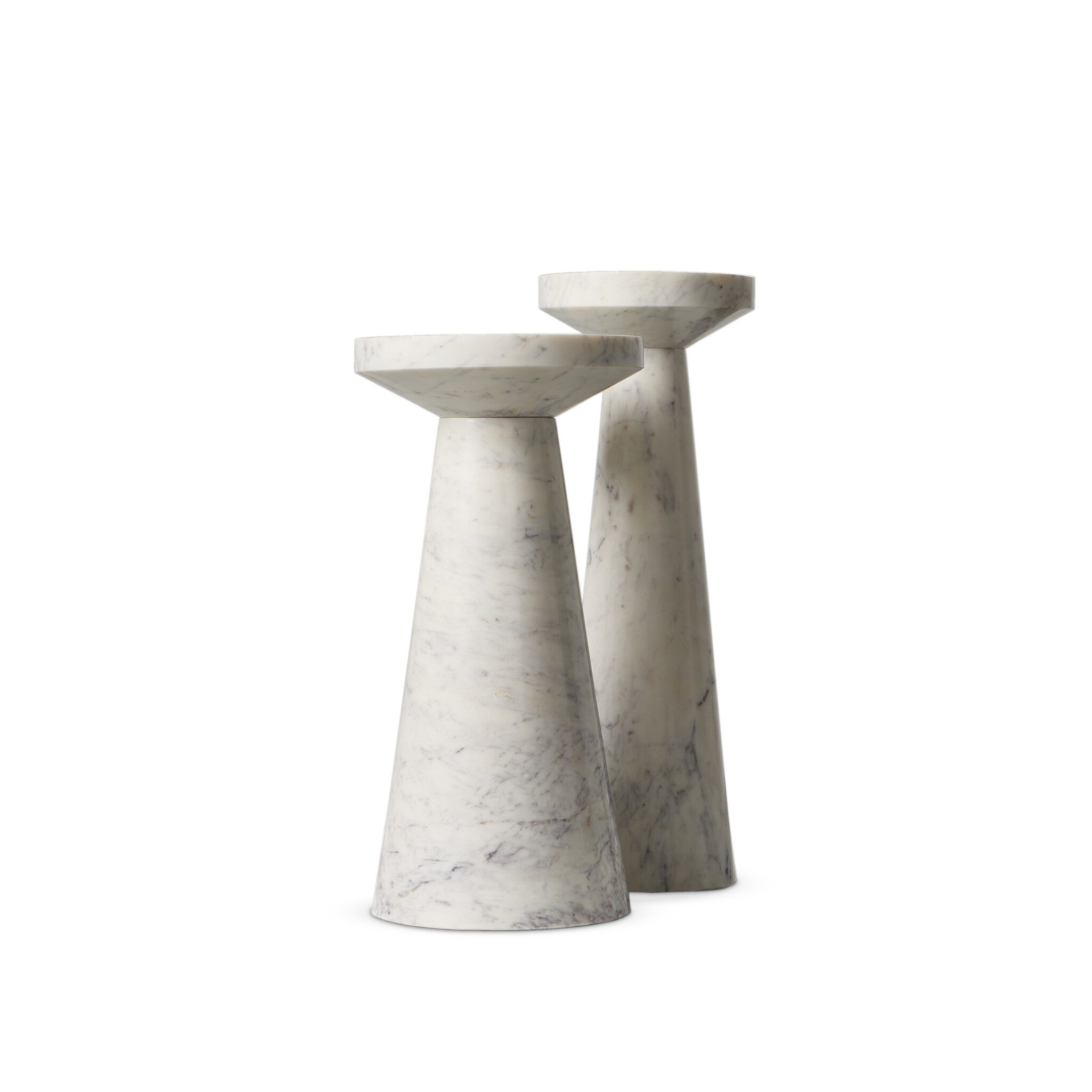Mabel Nesting End Tables - Veined White Marble - Image 7