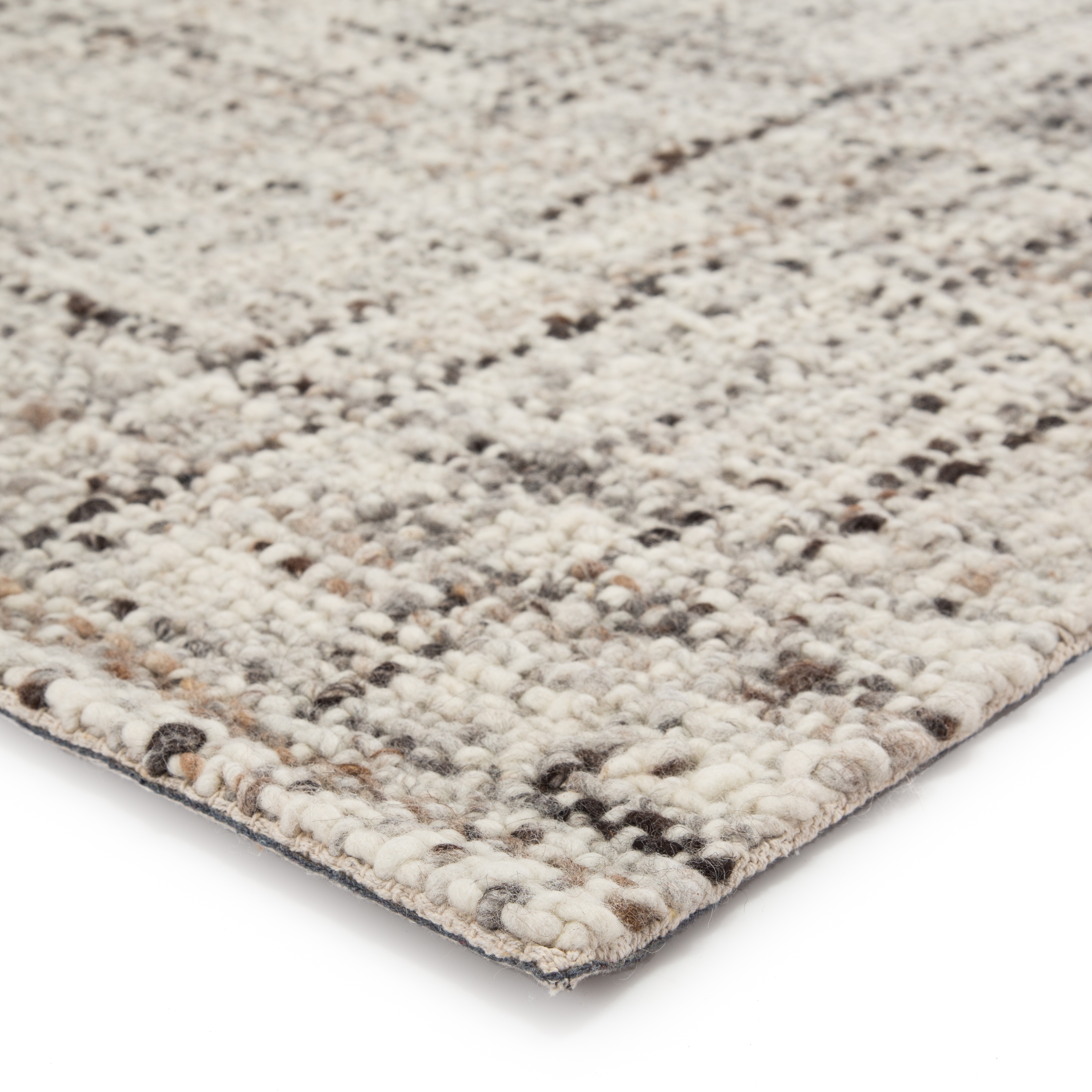 Season Handmade Solid Gray/ Ivory Area Rug (5'X8') - Image 1