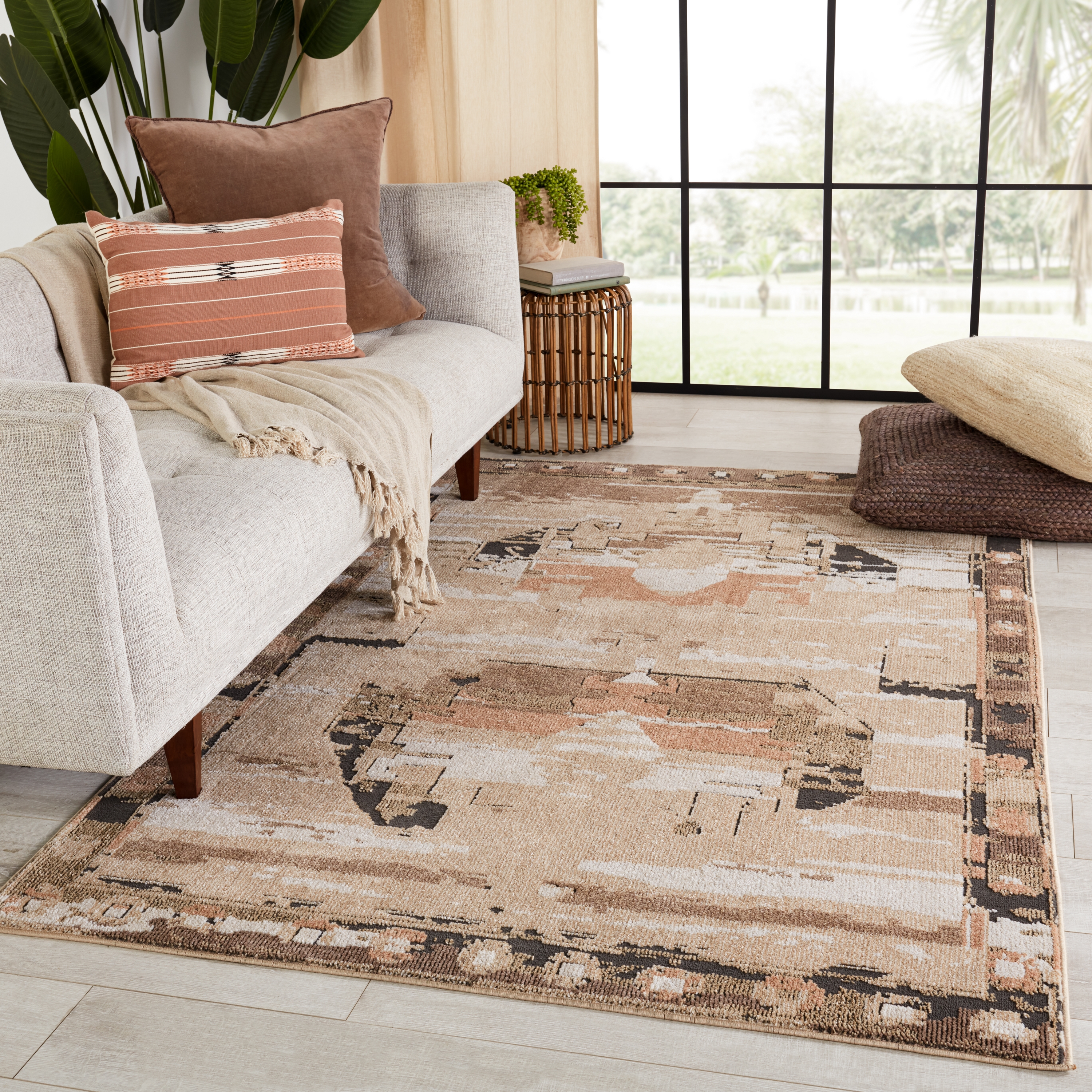 Vibe by Naomi Medallion Beige/ Tan Area Rug (7'8"X10') - Image 4