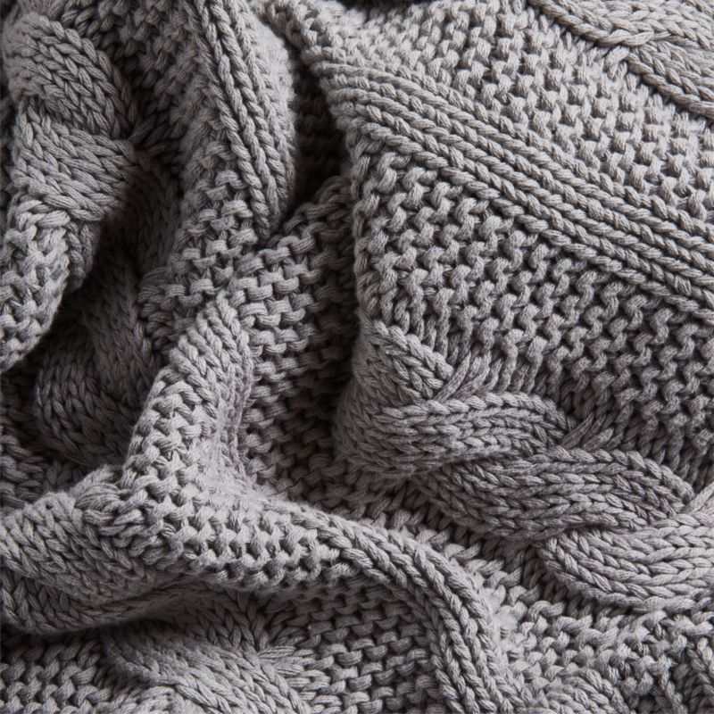 Chunky Knit Grey Blanket - Image 2