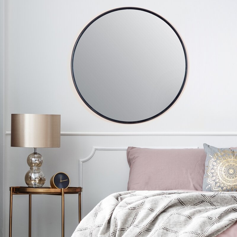 Adelina Circular Mirror, Black, 30" - Image 3