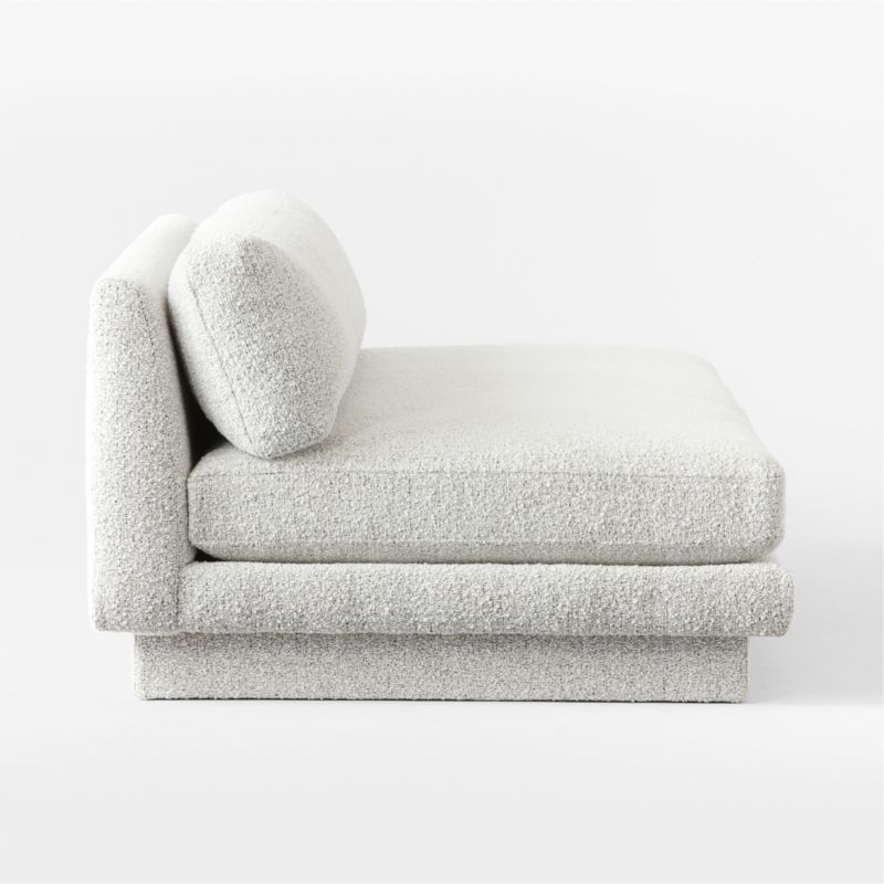 Plinth 80" Armless Peppered Grey Performance Boucle Sofa - Image 4