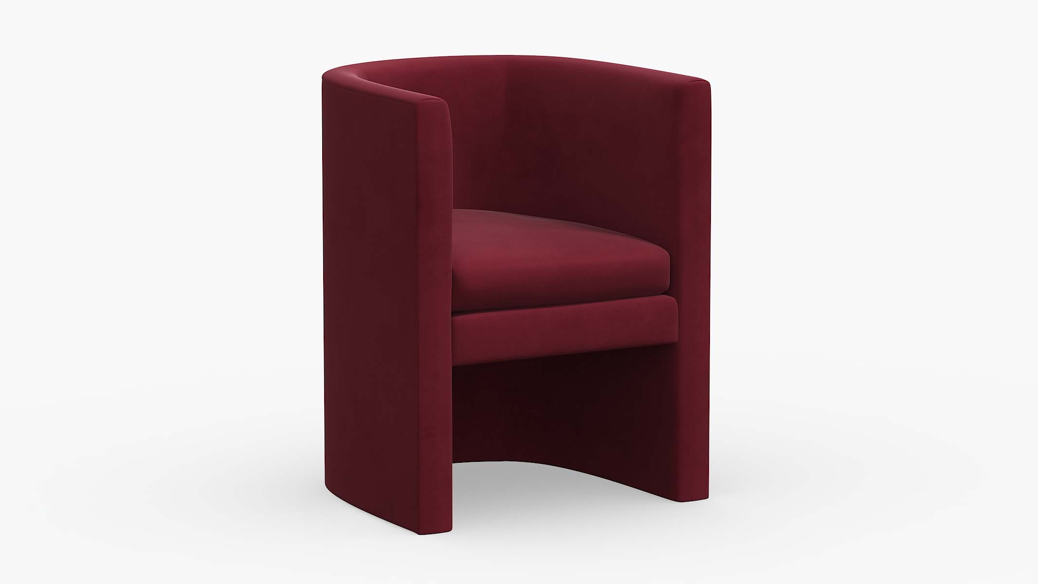 Barrel Back Dining Chair, Bordeaux Velvet - Image 0