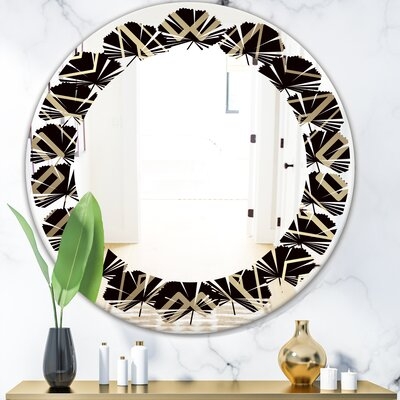 Art Deco Pattern Leaves Coastal Frameless Wall Mirror - Image 0