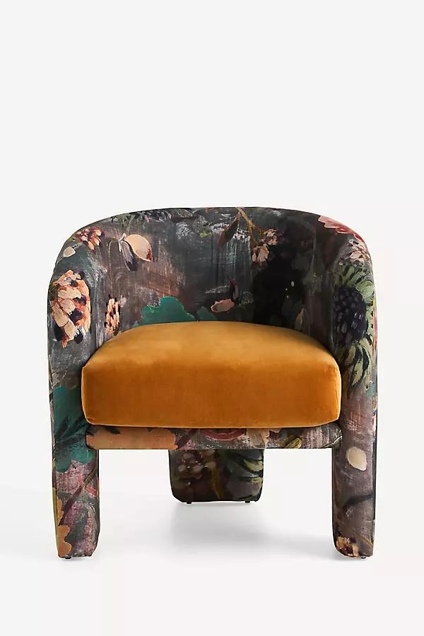 Effie Lena Velvet Tripod Chair - Image 0