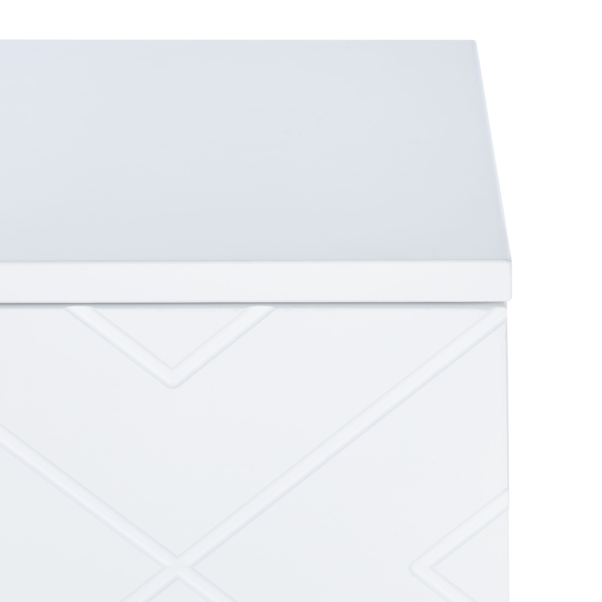 Wilfred 2 Drawer Patterned Nightsand - White / Gold - Safavieh - Image 2