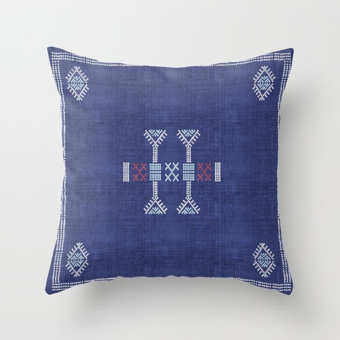 Cactus Kilim Couch Throw Pillow by Becky Bailey - Cover (24" x 24") with pillow insert - Indoor Pillow - Image 0