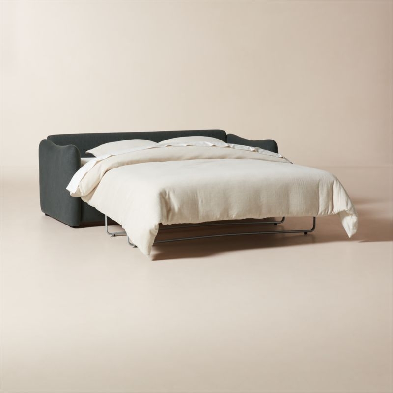 Tuffare 79.25" Charcoal Grey Performance Fabric Sleeper Sofa - Image 3