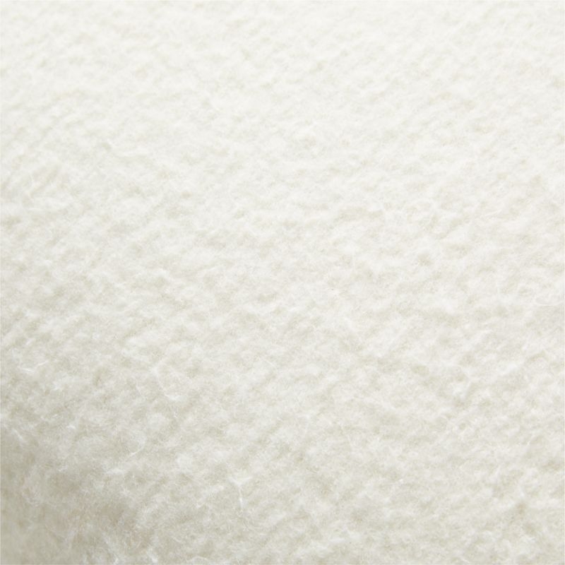 Tadeo Warm White Boiled Wool Throw Pillow Cover 23"x23" - Image 1