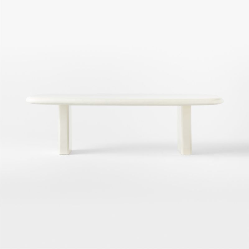 Amalie 103" Rectangular White Resin Dining Table - Image 3