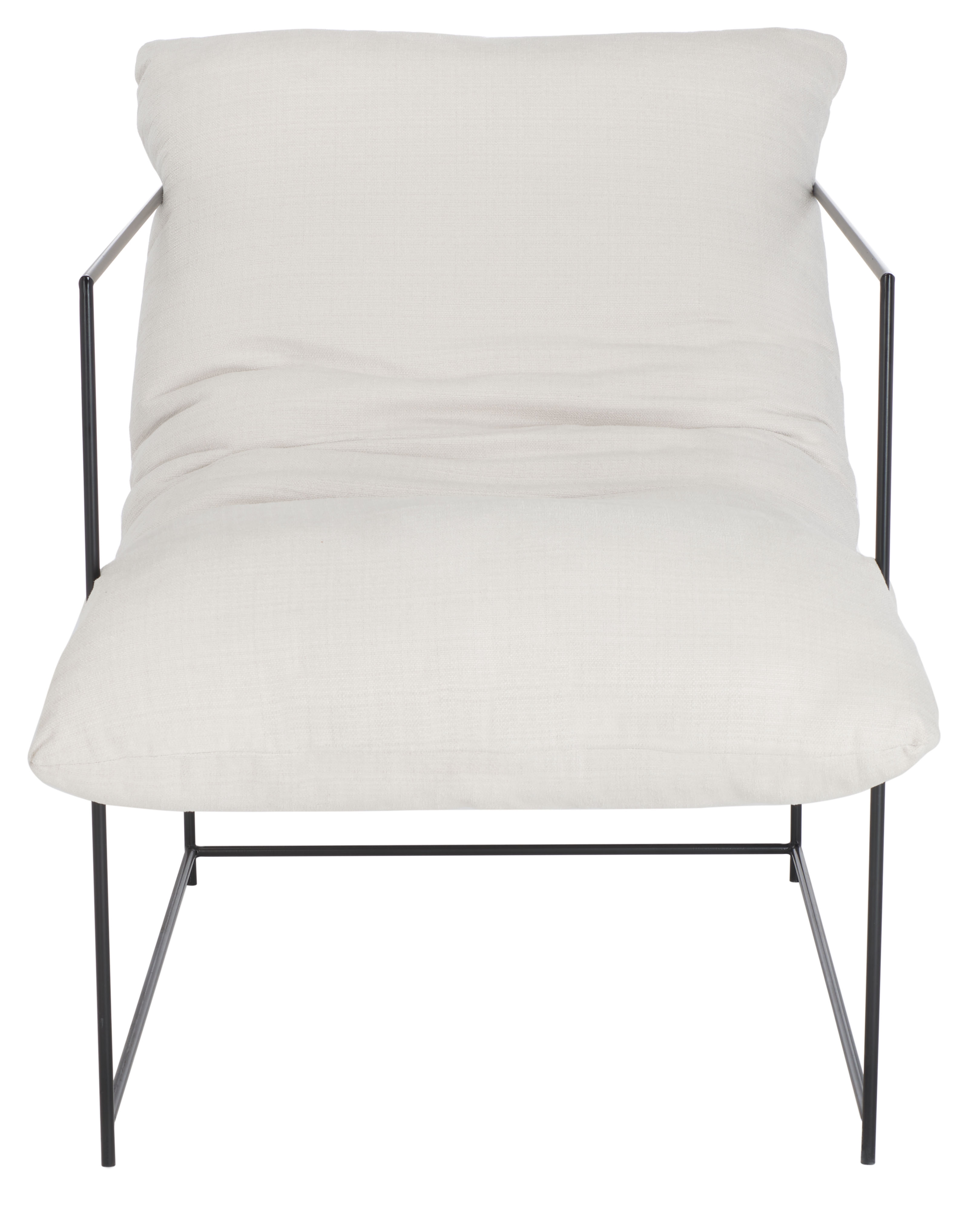 Portland Pillow Top Accent Chair - Ivory/Black - Safavieh - Image 1