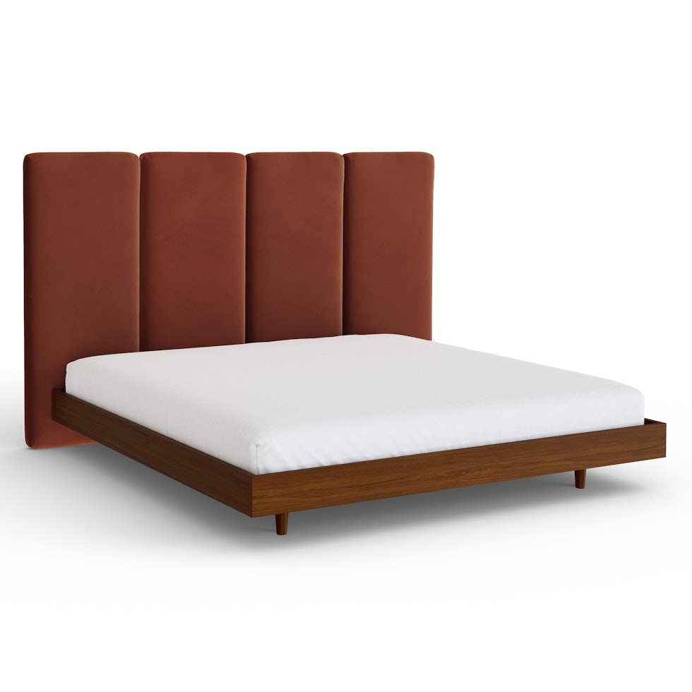 Noel King Tall Velvet Headboard - Hale Rust - Image 1