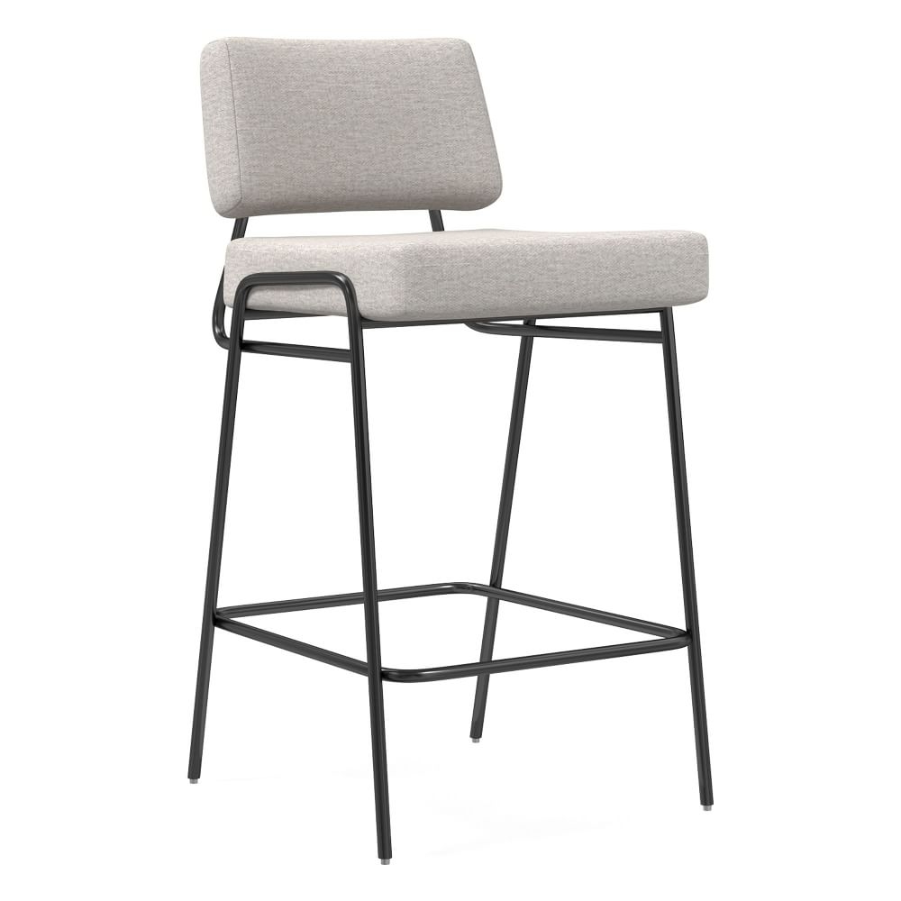 Wire Frame Counter Stool, Twill, Sand, Gunmetal - Image 0