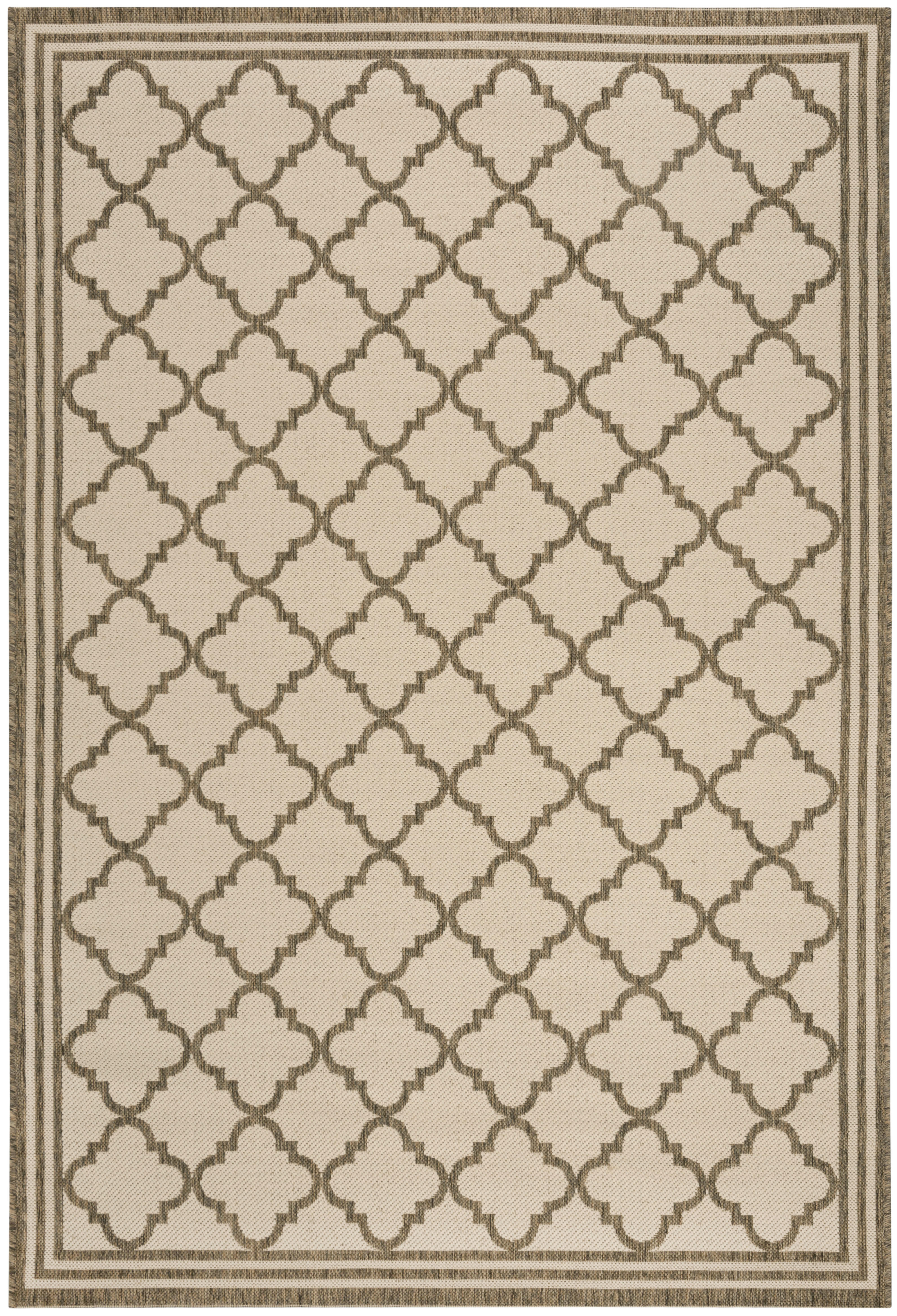Arlo Home Indoor/Outdoor Woven Area Rug, LND121C, Cream/Beige,  5' 1" X 7' 6" - Image 0