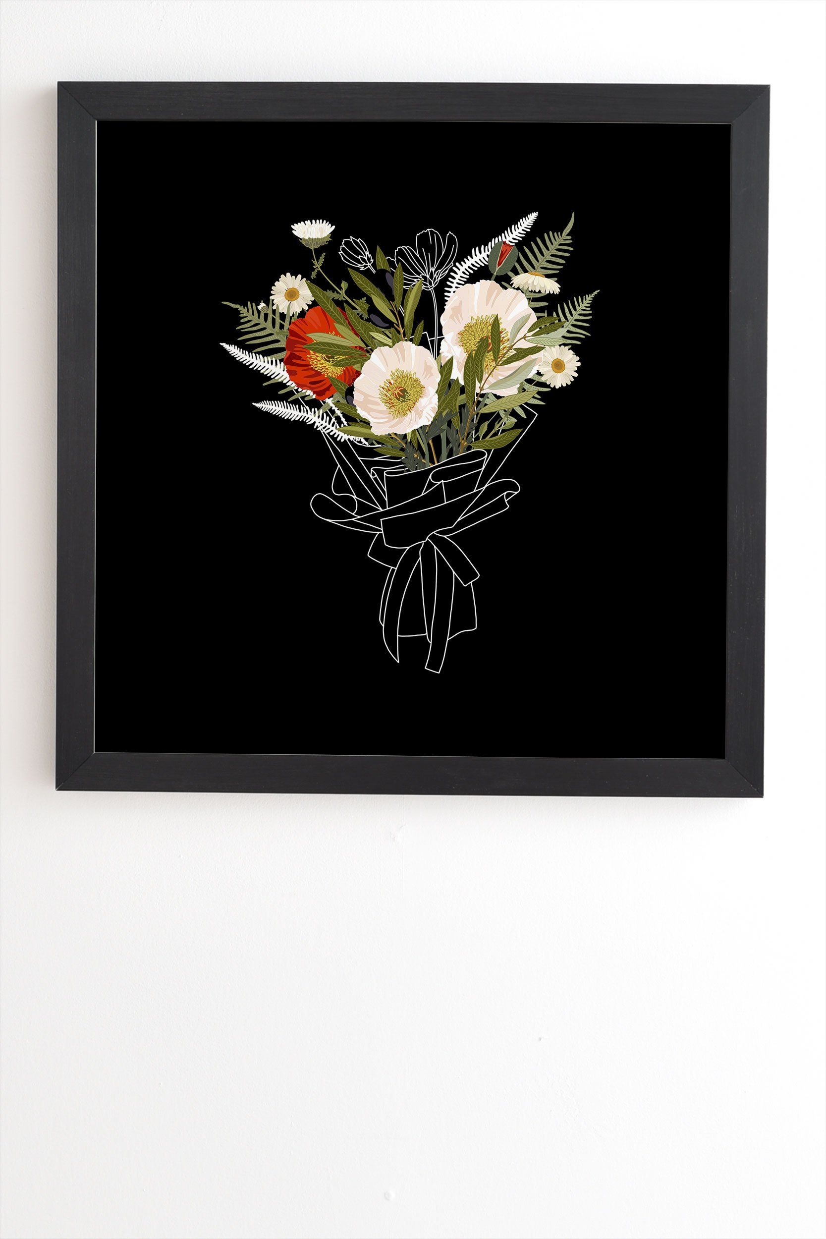 Iveta Abolina Cora Poppy Black Framed Wall Art - 8" x 9.5" - Image 1