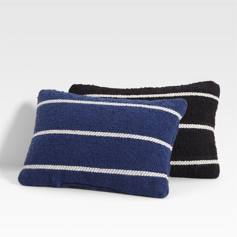 Adia 20"x13" Striped Blue Outdoor Lumbar Pillow - Image 2