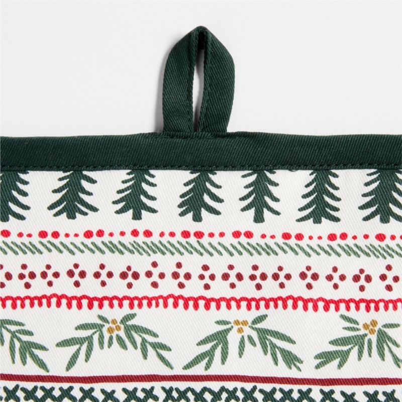 Nordic Fair Isle Organic Cotton Oven Mitt and Pot Holder Set - Image 2