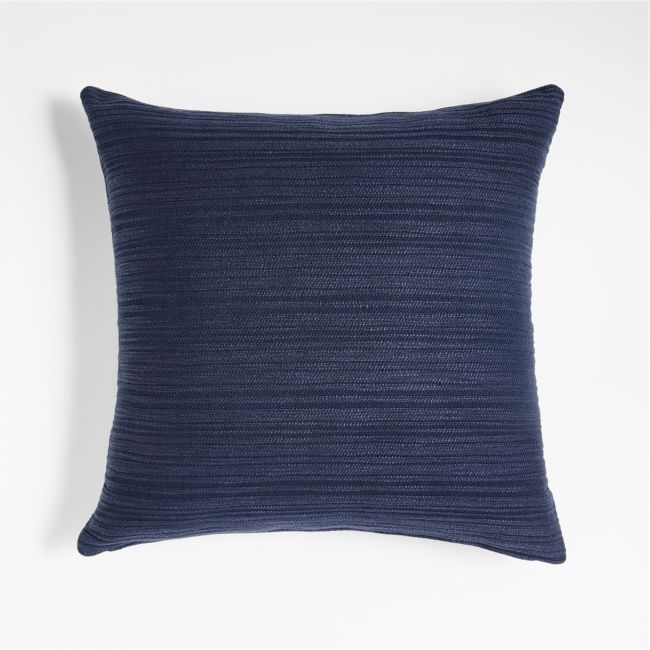 Correto 20" Indigo Textured Pillow Cover with Down-Alternative Insert - Image 0