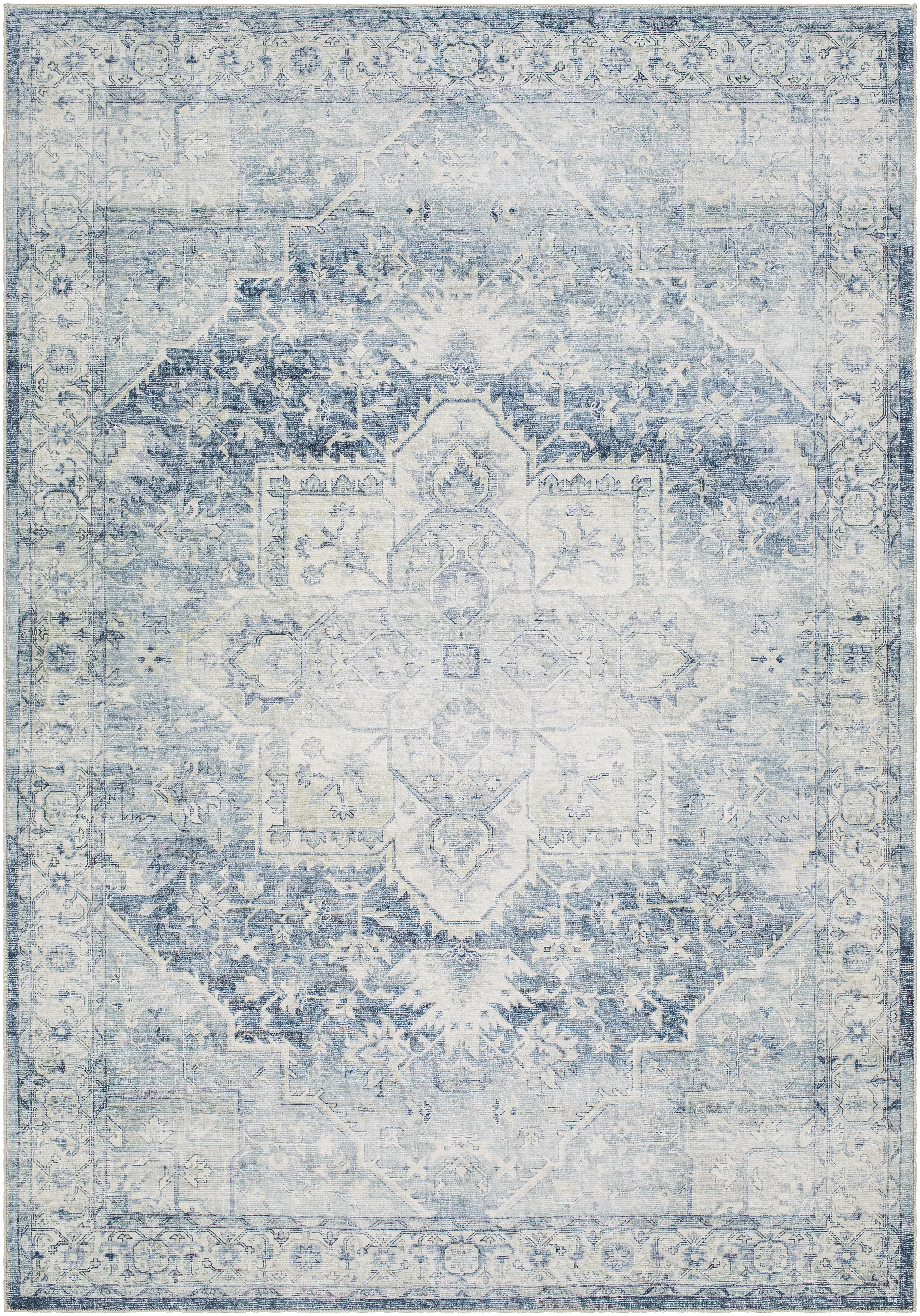 Lavable Gray Indoor 5'3" x 7'7" Machine Woven Rug - Image 0