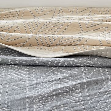 Organic Double Cloth Arrow Blanket, Full/Queen, Midnight - Image 3