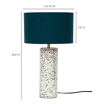 Round Terrazzo Table Lamp, Multi - Image 2