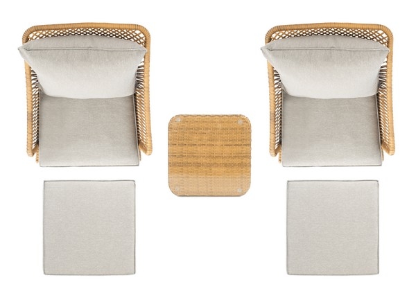 Indoor-Outdoor Narda 5 Pc Lounger Set - Natural/Grey - Safavieh - Image 5