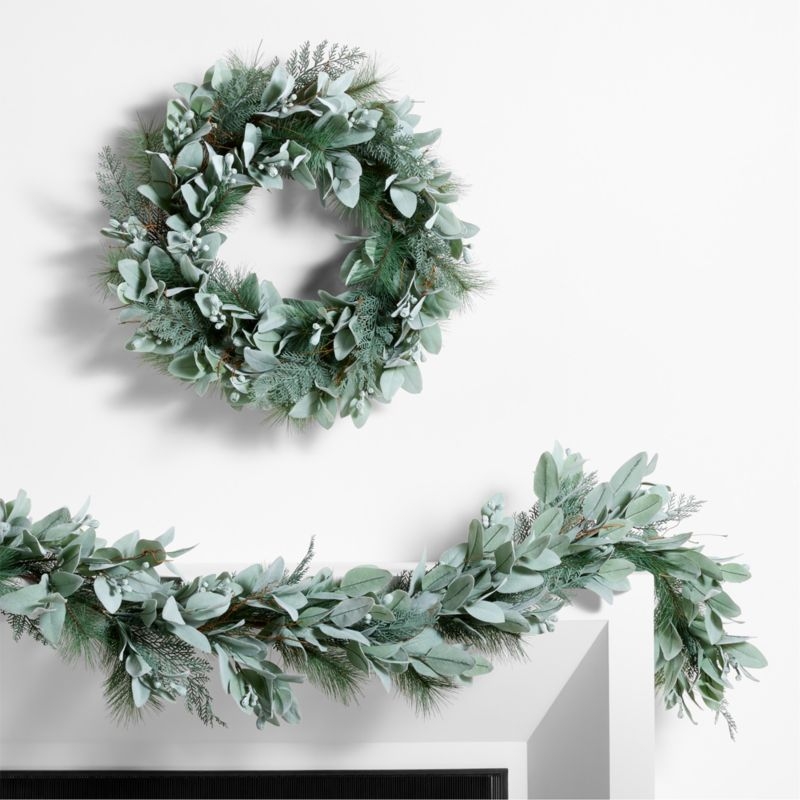 Faux Spruce and Eucalyptus Holiday Wreath 28" - Image 4