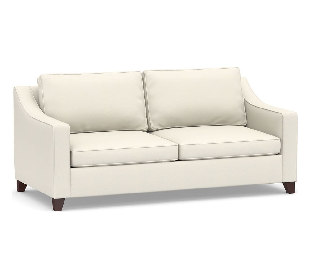 Cameron Slope Arm Upholstered Deep Seat Sofa 85" 2-Seater, Polyester Wrapped Cushions, Textured Twill Ivory - Image 0