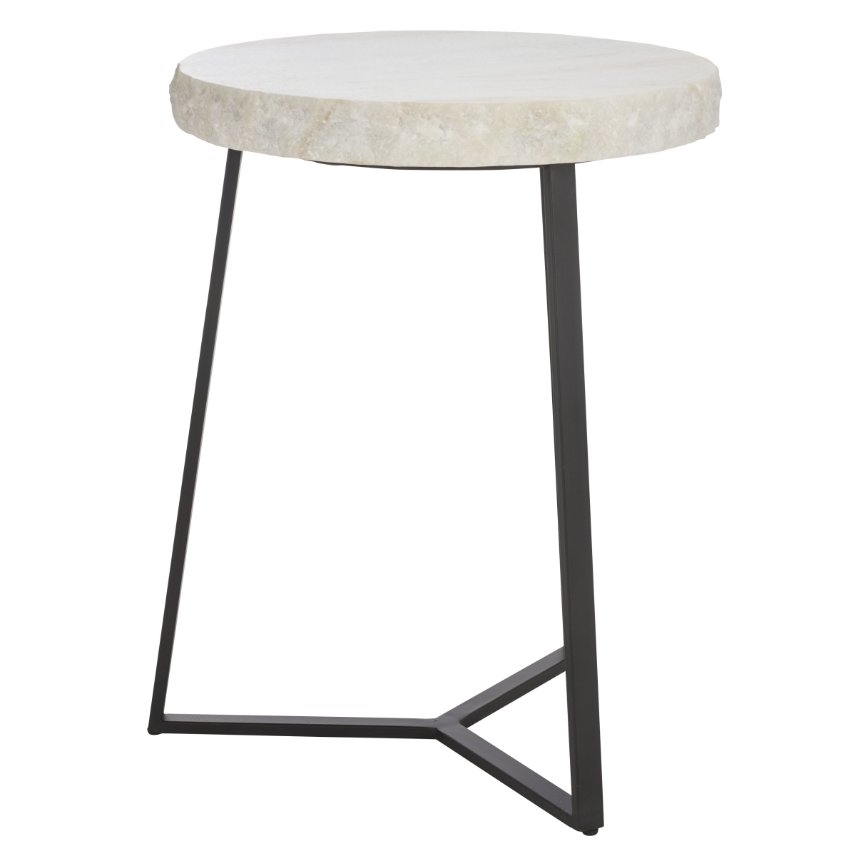 Elenore Marble Side Table - Cream / Black - Safavieh - Image 5
