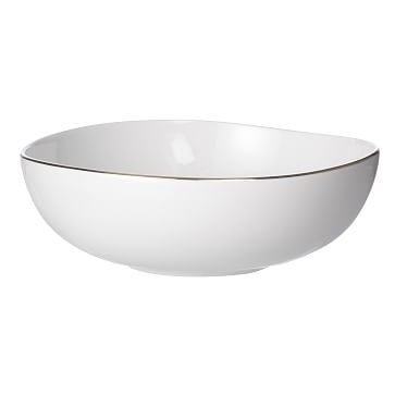 Organic Rimmed Dinnerware, Small Bowl, Gold Rim - Image 0