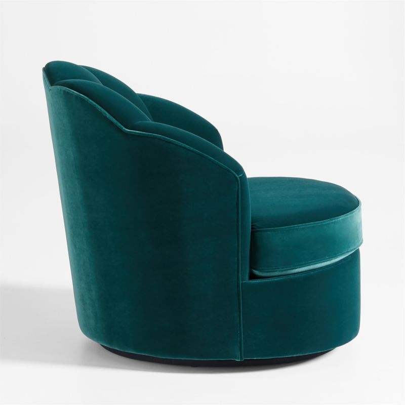 Avery Emerald Velvet Nursery Swivel Chair - Image 4