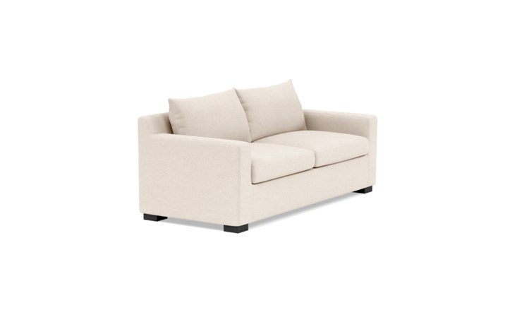 Sloan Sleeper Sleeper Sofa with Beige Natural Fabric, standard down blend cushions, and Painted Black legs - Image 1