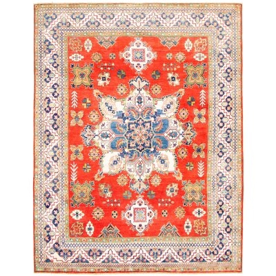 One-of-a-Kind Hypoluxo Hand-Knotted 2010s Gazni Red/Beige/Blue 8' x 10'4" Wool Area Rug - Image 0