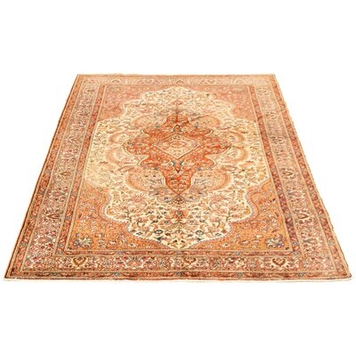 One-of-a-Kind Guransh Hand-Knotted 1990s 6'5" x 9'8" Wool Area Rug in Ivory/Orange - Image 0