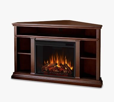 Dane Corner Electric Fireplace Media Cabinet, Oak - Image 4