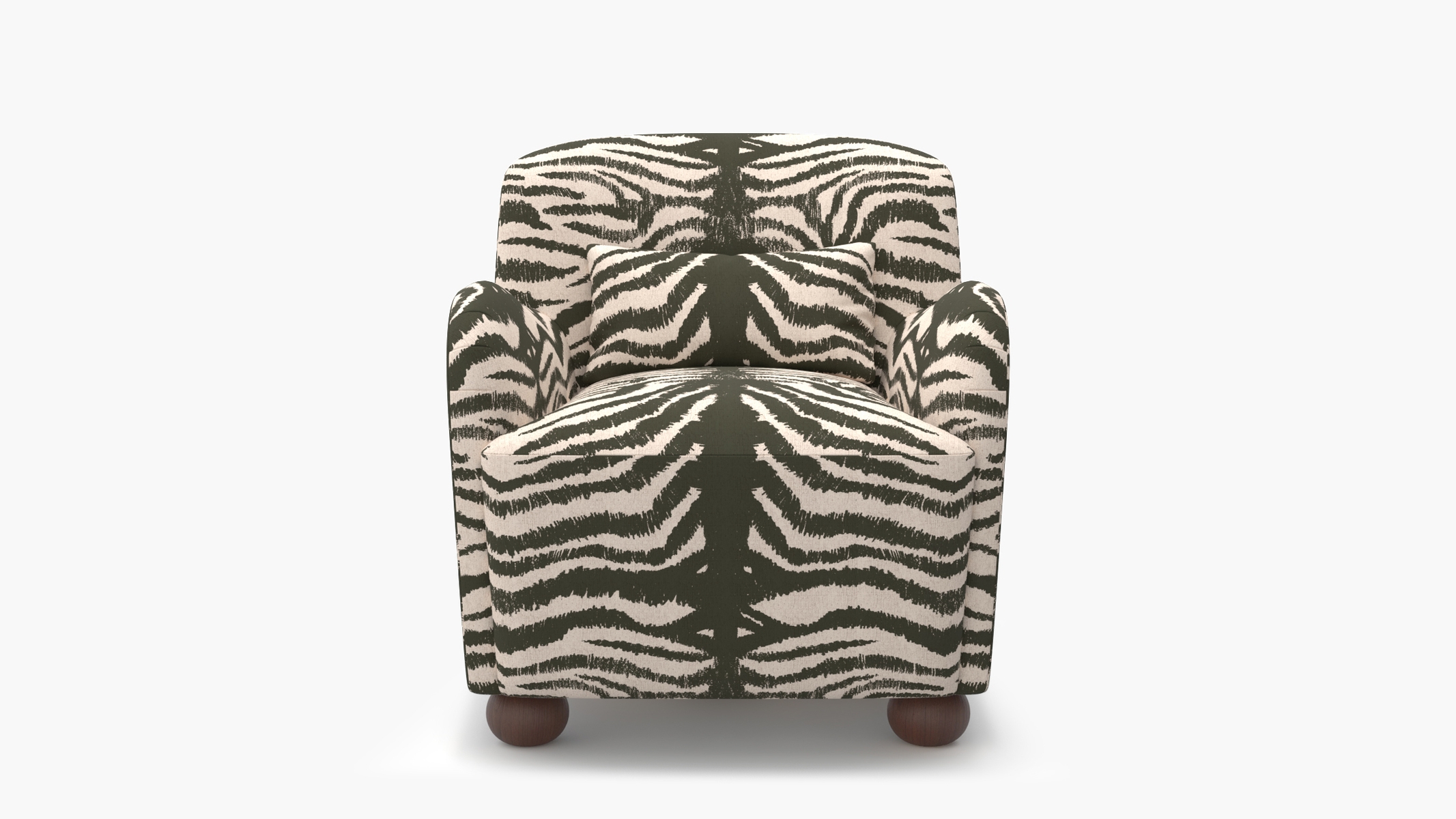 Club Chair, Zebra, Walnut Bun Foot - Image 0
