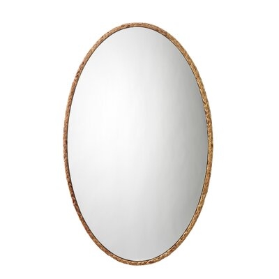 Mirror With Oval Encasing And Seagrass Braiding, Brown - Image 0