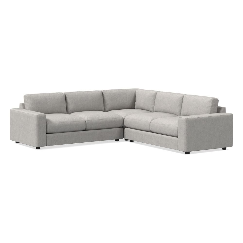 Urban Sectional Set 05: Left Arm 2 Seater Sofa, Corner, Right Arm 2 Seater Sofa, Poly, Performance Coastal Linen, Storm Gray, Concealed Supports - Image 0