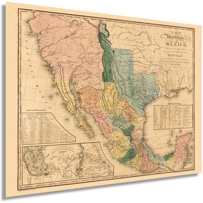 HISTORIX Vintage 1846 United States Of Mexico Map Poster - 24X36 Inch Vintage Map Of Mexico Wall Art - Old United States Of Mexico Wall Map - Mapa De Mexico - Historic Map Of Mexico States (2 Sizes) - Image 0