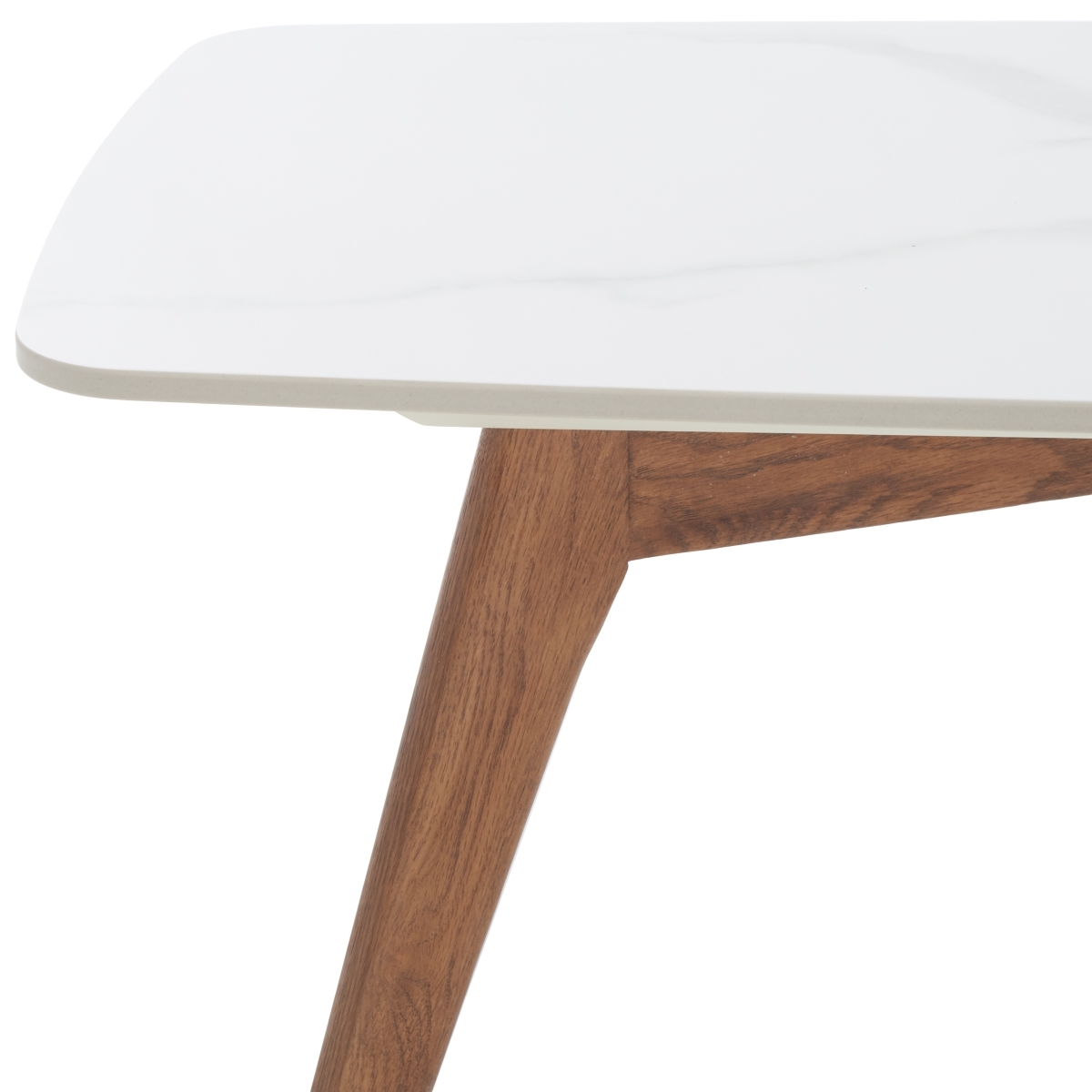 Karina Rectangular Coffee Table - White / Walnut - Safavieh - Image 2