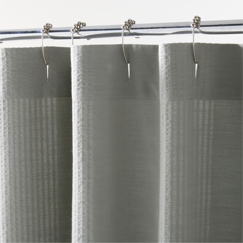 Organic Cotton Pebble Grey Seersucker Shower Curtain - Image 2