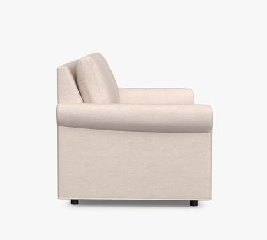Sanford Roll Arm Upholstered Sofa 77", Polyester Wrapped Cushions, Performance Heathered Basketweave Platinum - Image 4