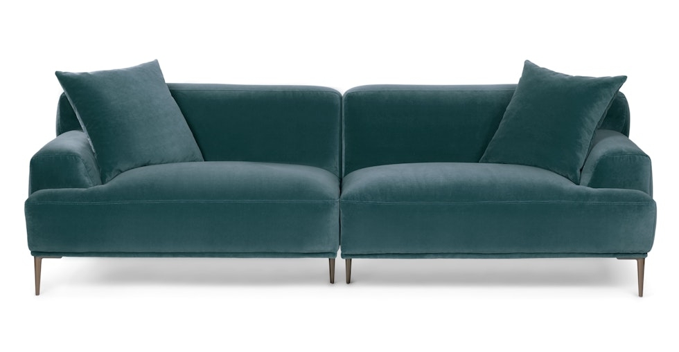 Abisko 91" Velvet Sofa - Plush Pacific Blue - Image 0