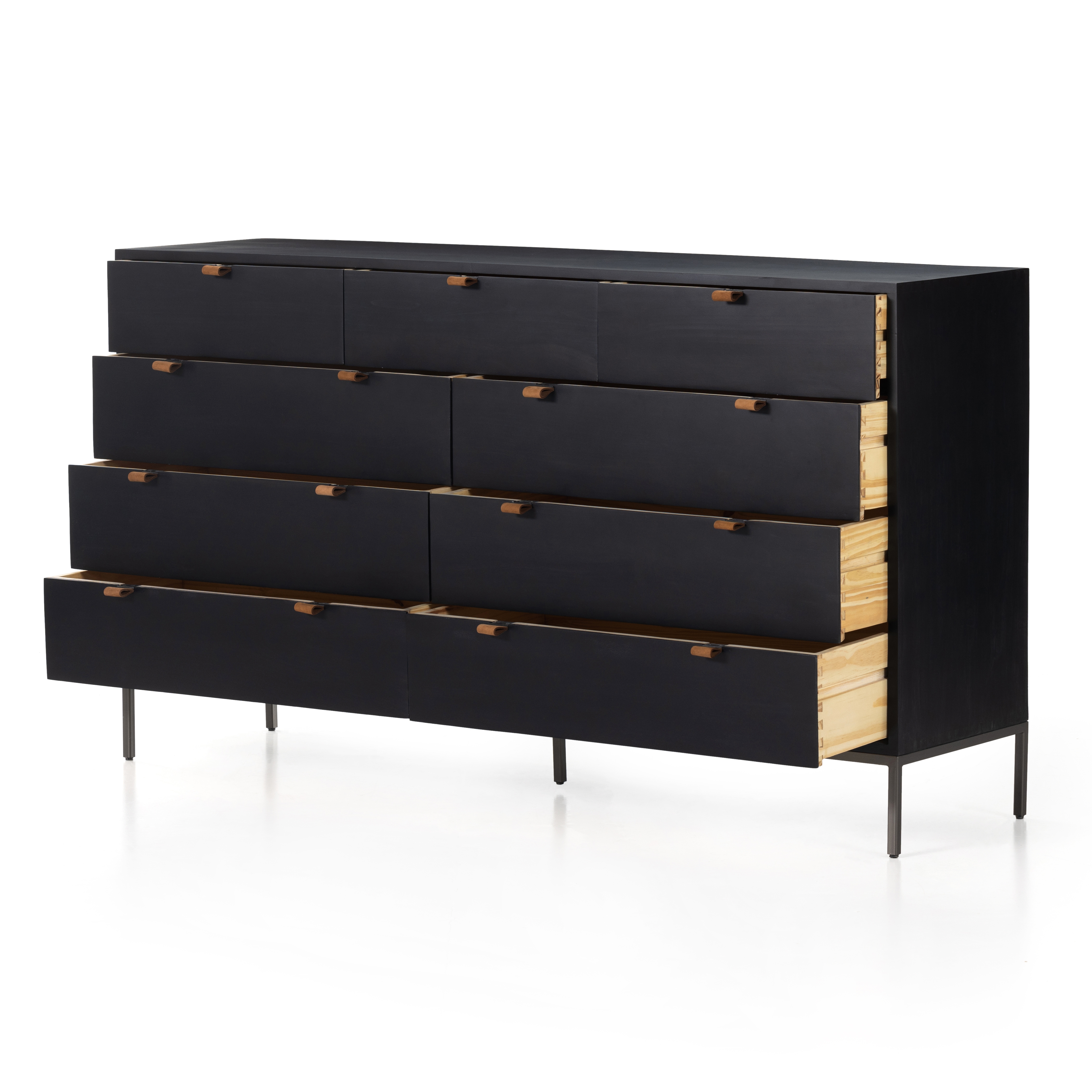 Trey 9 Drawer Dresser - Black Wash Poplar - Image 4