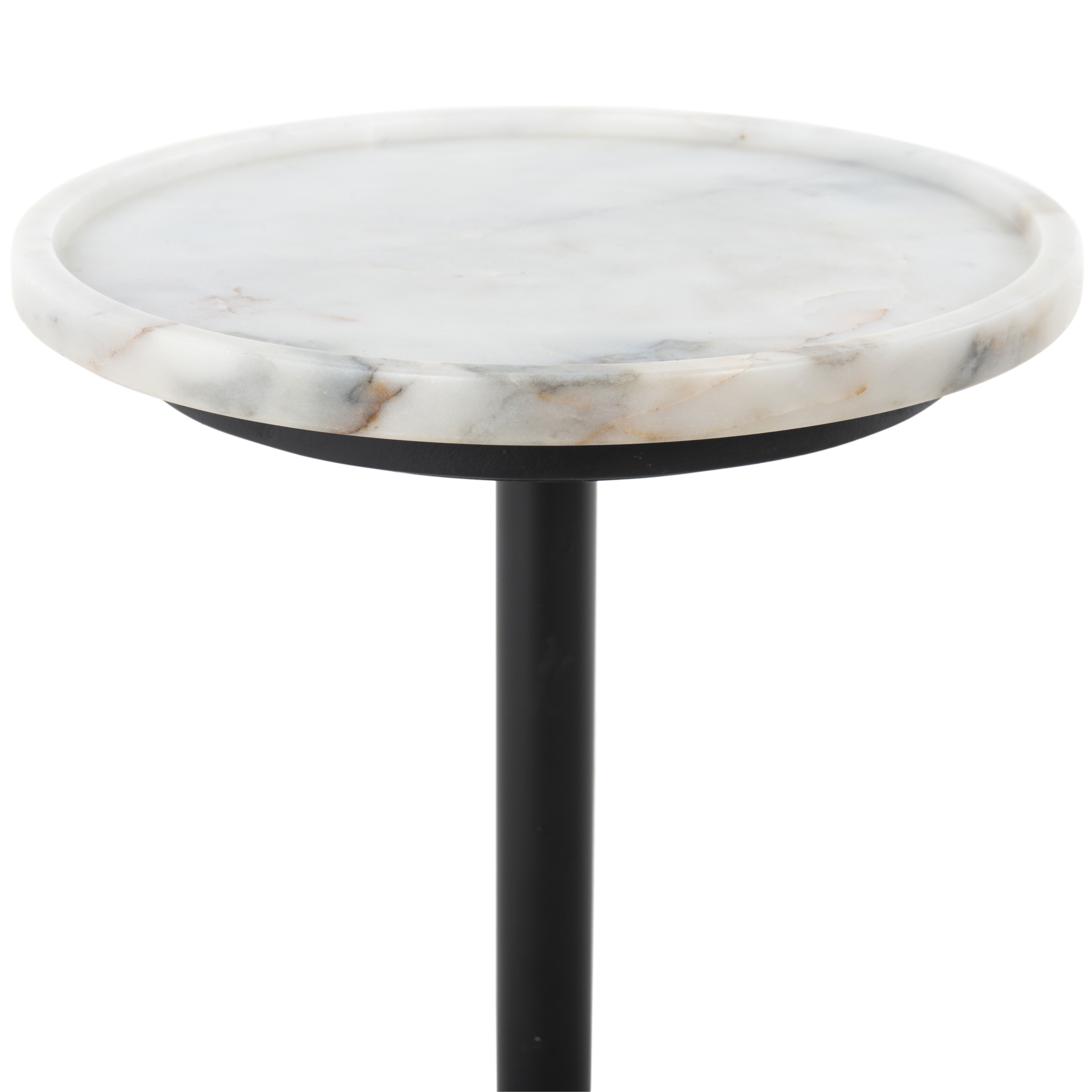 Viola Accent Table - Polished White Marble - Image 7