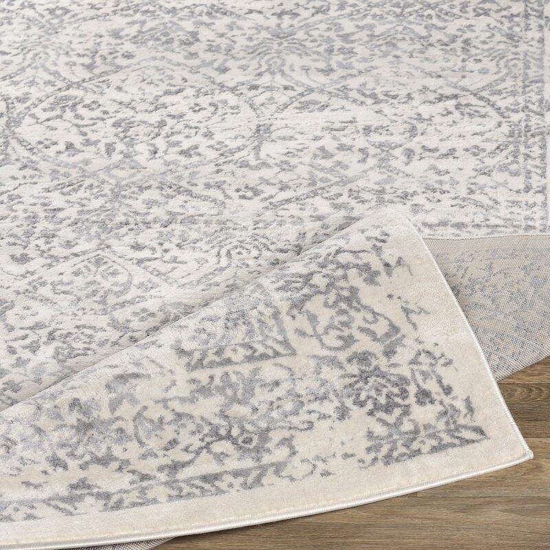 Desoto Oriental Area Rug, Gray & Ivory, 7'10" x 10' - Image 3