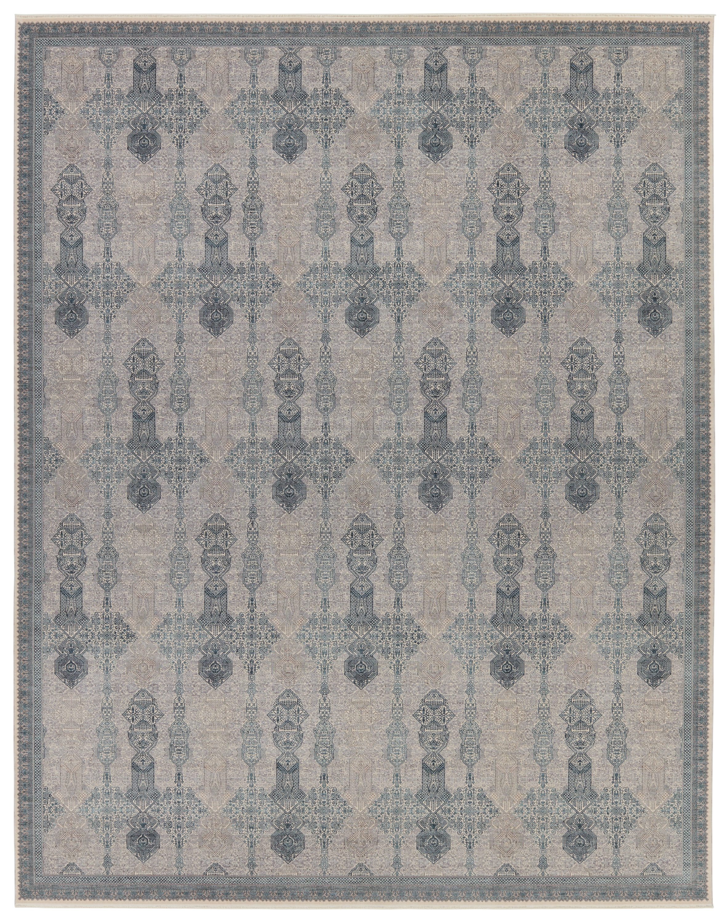 Beaumont Trellis Blue/ Tan Area Rug (6'3"X9'6") - Image 0