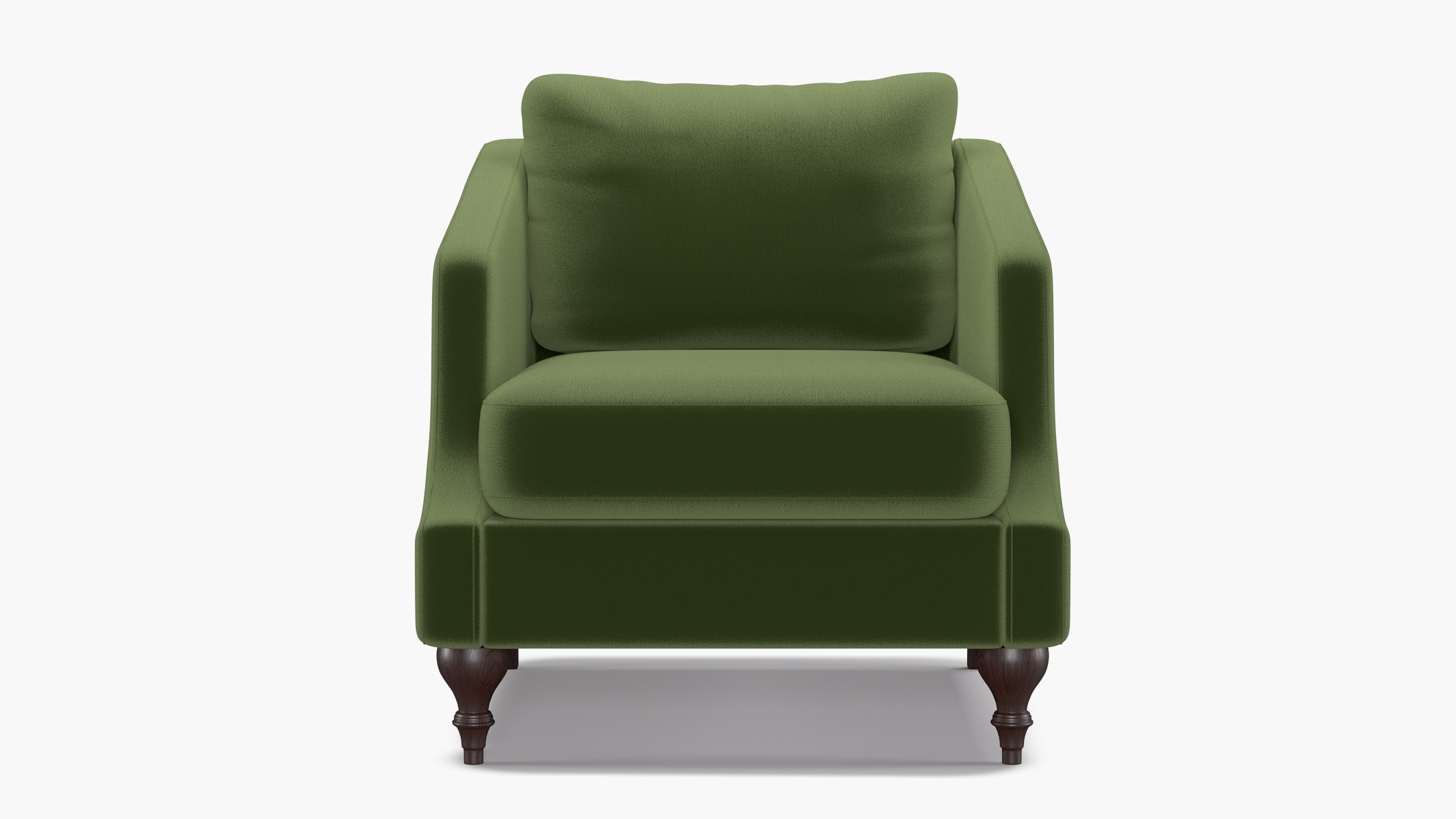 Slope Arm Chair, Essex Performance Velvet, Espresso Turned Wood Leg - Image 0